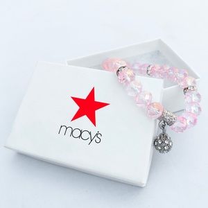 *SOLD* Pink Glass Bead Bracelet